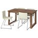 Стол и 4 стула MORBYLANGA / BERNHARD 140x85 см / 592.460.43;білий/коричневий;
