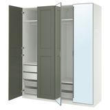 Шкаф-купе, зеркало, белый/серый, серо-зеленый, 200x60x236 см PAX/KAMMARTORP/GRIMO / 395.784.96 PAX/KAMMARTORP/GRIMO магазин Glance