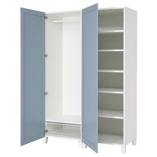 Шафа/2 двері, білий/Саннідал синій, 120x57x191 см PLATSA / 496.249.16