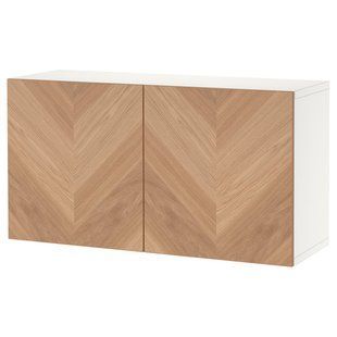 Комбінація навісних шаф, білий Хедевікен/дуб, 120x42x64 см BESTA / 394.408.52