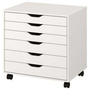 Комод на колесиках, белый, 67x66 см. ALEX / 804.854.23