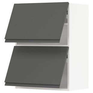 Навісна шафа, 2 дверцята, білий/Воксторп темно-сірий, 60x80 см METOD / 393.919.41