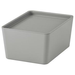 Контейнер з кришкою, світло-сірий, 13x18x8 см KUGGIS / 095.967.60