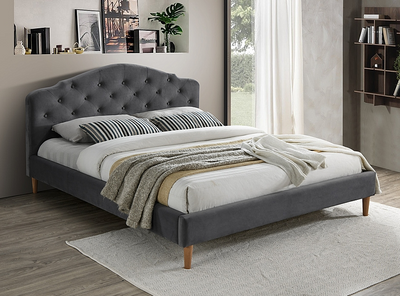 Ліжко CHLOE VELVET / CHLOEV160SZD;сірий;160x200;
