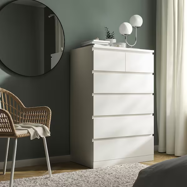 Комод MALM на 6 ящиков / 604.036.02;білий; 80x123; MALM магазин Glance Комод MALM на 6 ящиков / 604.036.02;білий; 80x123;