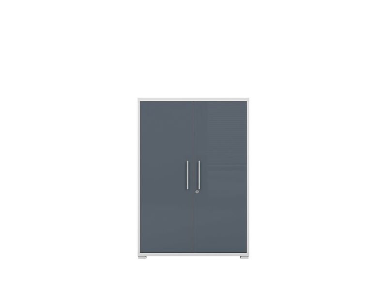 Шкафчик Office Lux 79x114 см / S363-REG2D/114-JSZ/GF;світло-сірий / графітове скло;