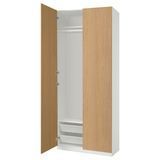 Шкаф-купе, белый/имитация дуба, 100x38x236 см PAX/STORKLINTA / 995.626.09 PAX/STORKLINTA магазин Glance