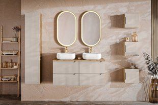 Комплект для ванної кімнати LUXOR BEIGE / SET-LUXOR B 120CM UN NIKA WH;бежевий;120;