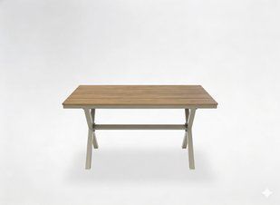 Бежевый алюминиевый садовый стол 150 x 90 x 74 см / ATO0364