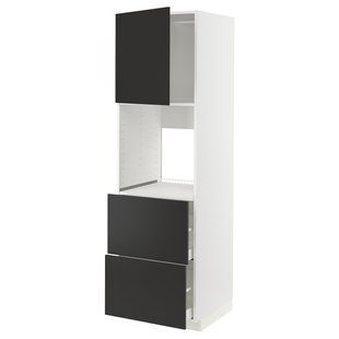 W sz n pie dr/2fr/2w szu, white/Nickebo matt anthracite, 60x60x200 cm METOD/MAXIMERA / 494.975.03