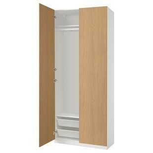 Шкаф-купе, белый/имитация дуба, 100x38x236 см PAX/STORKLINTA / 995.626.09