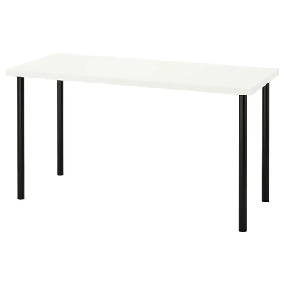 Комп'ютерный стіл LAGKAPTEN / ADILS 140x60 см / 894.171.56;білий/чорний;