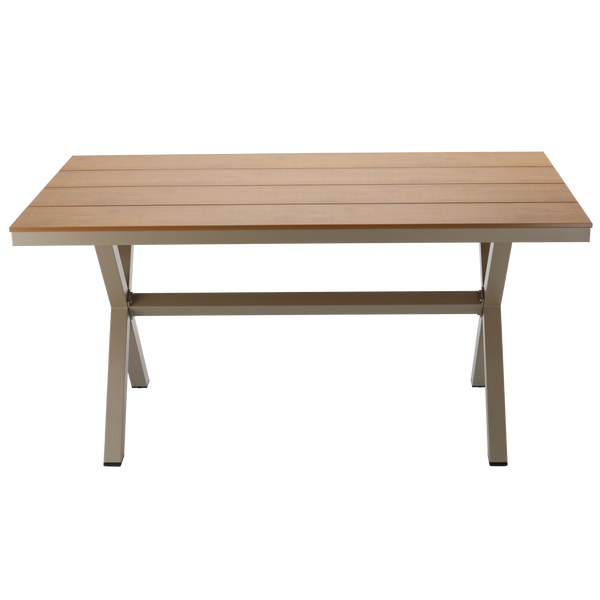 Бежевый алюминиевый садовый стол 150 x 90 x 74 см / ATO0364