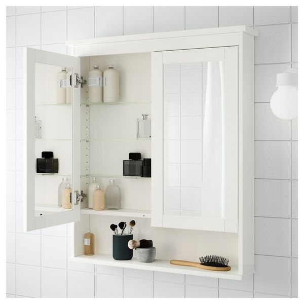 Шкаф с зеркалом HEMNES 83x16x98 см / 402.176.77;білий;