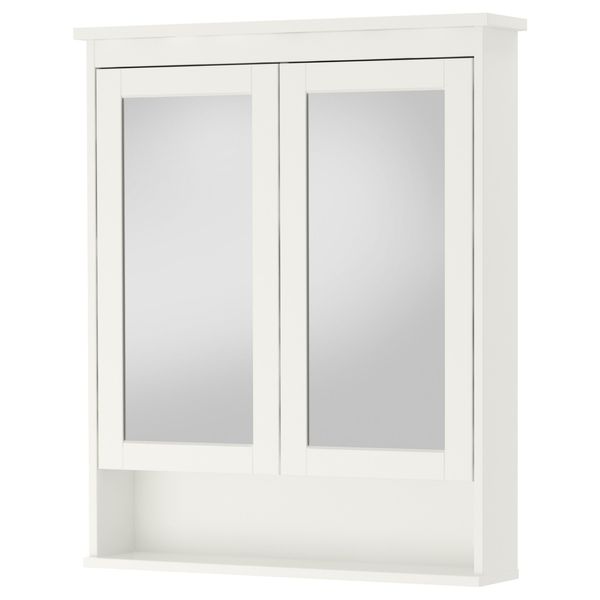 Шкаф с зеркалом HEMNES 83x16x98 см / 402.176.77;білий;