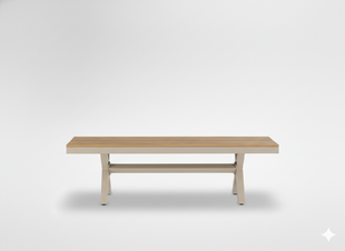 Бежевая алюминиевая садовая скамейка 150 x 36 x 47 см / ATO0371