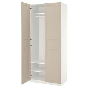 Шафа, білий/світло-бежевий, 100x60x236 см PAX/FLISBERGET / 395.006.57