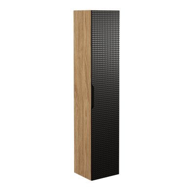 Шкафчик для ванной комнаты высокий LUXOR / BLACK 80-01-1D;чорний/ дуб вотан;160;