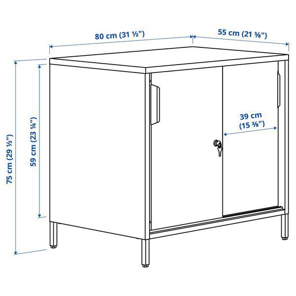 Шкаф с раздвижными дверцами, антрацитовый, 80x55x75 см TROTTEN / 004.748.38