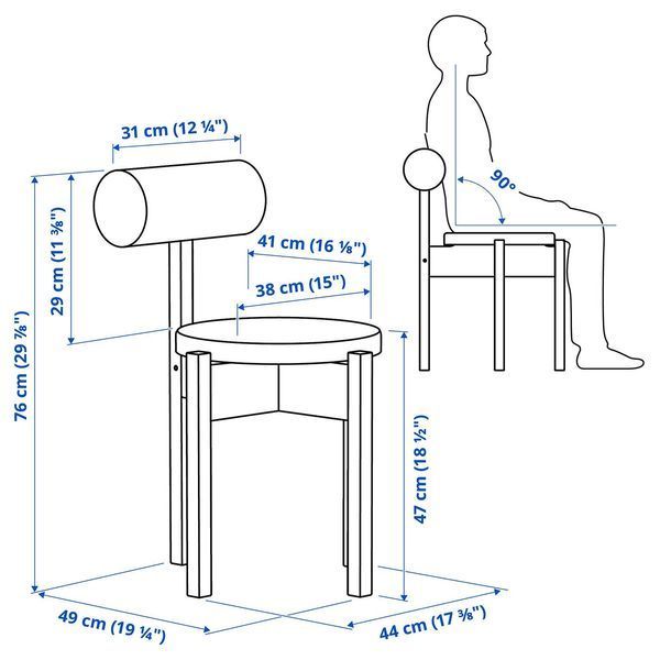 Стол и 2 стула, сосна/KnAbAck неоново-синего цвета, 70x70 см. IKEA PS 2026 / 896.343.91