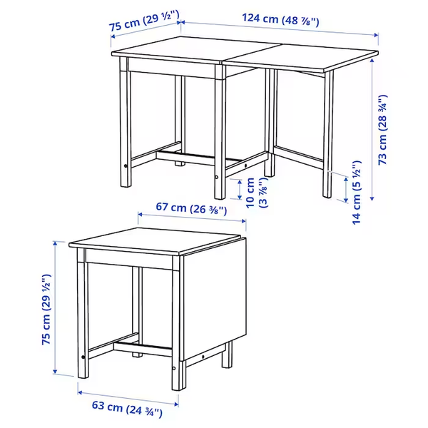 Кухонний розкладний стіл PINNTORP / 705.294.65;