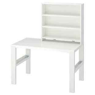 Стол с полкой, регулируемая высота, белый, 96 x 58 см. PAHL / 096.193.42