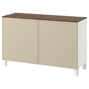 Комбінація з дверима, білий/Крукмакаре бежевий, 120x42x75 см BESTA / 995.980.38