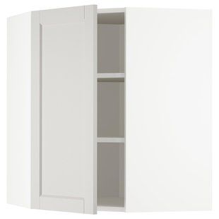 Угловая перегородка с полкой, белый/светло-серый цвет Lerhyttan, 68x80 см METOD / 692.741.77