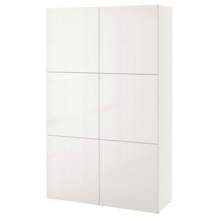 Комбінація з дверима, білий/Сельсвікен глянець/білий, 120x42x193 см BESTA / 190.575.29