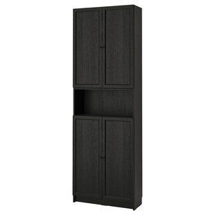 Книжкова шафа з дверцятами/розширювачем, під чорний дуб, 80x30x237 см BILLY/OXBERG / 494.833.70