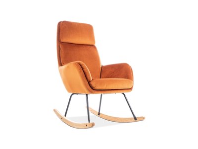 Кресло-качалка HOOVER / помаранчевий;оксамит;