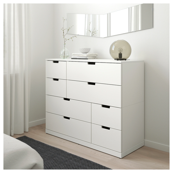 Комод NORDLI на 8 ящиков / 792.395.03;білий; 120x99;
