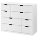 Комод NORDLI на 8 ящиков / 792.395.03;білий; 120x99;