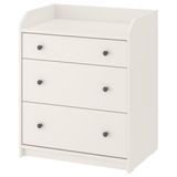 Комод, 3 ящика, белый, 70x46x84 см HAUGA / 205.815.21 HAUGA магазин Glance