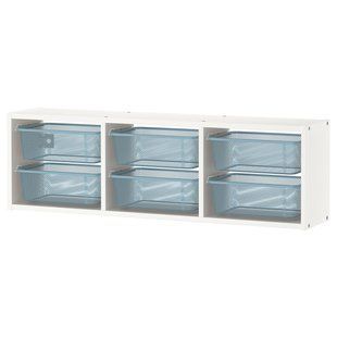 Навісна шафа, білий/сіро-блакитний, 99x21x30 см TROFAST / 394.782.08