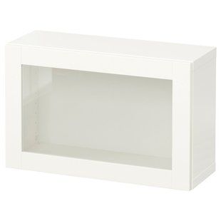 Комбінація навісних шаф, білий/Сіндвік біле прозоре скло, 60x22x38 см BESTA / 794.292.25