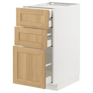Розмір стійок 3фр/2н/дб/ш розмір, білий/дуб Форсбакка, 40x60 см METOD/MAXIMERA / 195.091.16