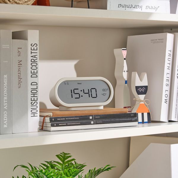 Будильник с гигрометром/термометром, бежевый, 17х8х6 см. RODSTRAFSE / 506.204.70