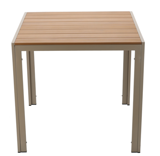 Бежевый алюминиевый садовый стол 80 x 80 x 73 см / ATO0395