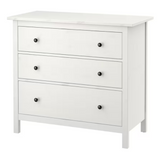 Комод HEMNES на 3 ящика / 804.247.45;біла морилка;