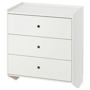 Комод, 3 ящика, белый/настенный, 69x78 см RACKNAS / 105.945.24