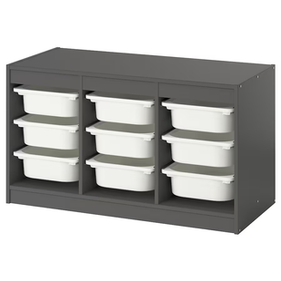 Стелаж з контейнерами 9 шт TROFAST 99x44x56 см / 395.749.45;сірий/білий;