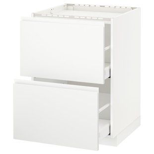 Sz stj pł/2fr/2szu, білий/Voxtorp матовий білий, 60x60 см METOD/MAXIMERA / 691.121.18