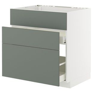 Sz stj zl+3fr/2szu, білий/Nickebo матовий сіро-зелений, 80х60 см METOD/MAXIMERA / 895.660.85