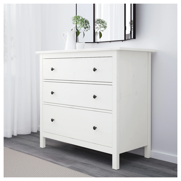 Комод HEMNES на 3 ящика / 804.247.45;біла морилка;