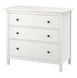 Комод HEMNES на 3 ящика / 804.247.45;біла морилка;