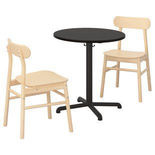 Стіл і 2 стільці, антрацит/антрацит береза, 70 см STENSELE/RONNINGE / 692.971.26