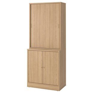 Комбинация с раздвижными дверями, дубовый шпон, 82x47x201 см TONSTAD / 995.150.62