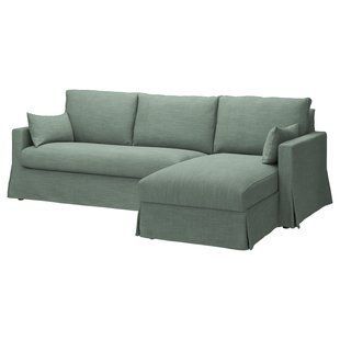 3-місний диван з шезлонгом, правий, Хемместа сіро-зелений HYLTARP / 495.149.70