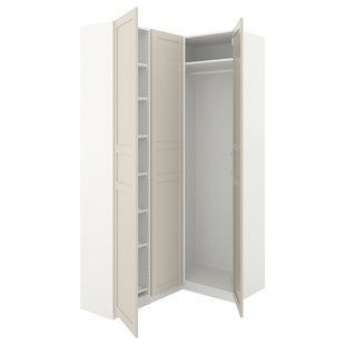 Кутова шафа, білий/світло-бежевий, 161/88x236 см PAX/FLISBERGET / 592.213.73